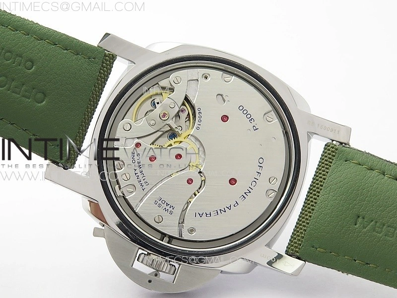 PAM606 Q "Hong Kong" HWF Black Dial on Green Nylon Strap P.3000 Super Clone